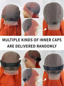 Transparent Lace Straight 13 X 4 Lace Front Wig 150%-180% Density Human Hair Wigs 26 Inch Ginger Orange High Temperature Ginger Orange Color