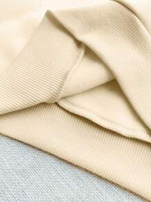 GraphicGems Young Boy Graphic Print Sweatshirt, Versatile, Sweatshirt Chic Outfits For Autumn/Winter - Khaki - View 4