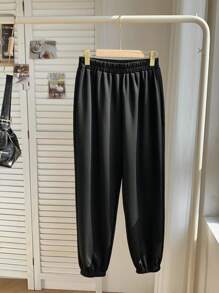Comfortcana Quần nỉ thể thao baggy chạy bộ Air Layer Fleece màu đen, phù hợp với mọi phong cách và đa năng, mùa thu và đông - màu đen - Xem 1