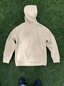 Manfinity Hypemode Men's Solid Color Minimalist Casual Hooded Long Sleeve Sweatshirt, Casual Clothing