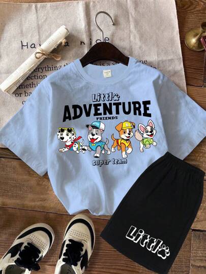 SHEIN مجموعة من 2 قطعة تي شيرت كاجوال قصير الأكمام...