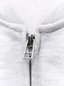 INAWLY Solva 2pcs Women Pilot Baseball Jacket And Pants Set Fall Cloth For Women - Light Grey - View 5