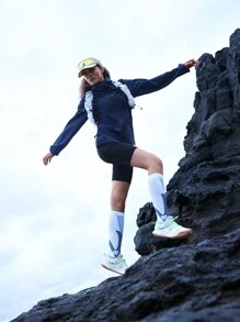 In My Nature Women's Solid Color Zipper Front Hooded Casual Jacket, All Seasons - Navy Blue - View 11