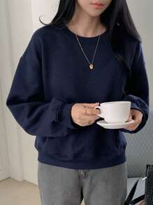 DAZY 女士撞色系带宽松运动衫