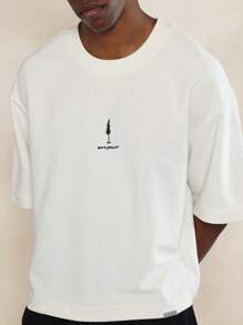 SUMWON 短款印花短袖 T 恤 - 白色 - 查看 3