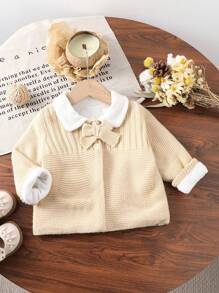 Fashionable Thermal Cardigan For Baby Girls - Apricot - View 1
