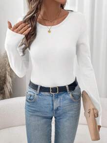 SHEIN LUNE 2pcs Thermal Lined Basic Pullover T-Shirt Set, Autumn & Winter, For Women - Multicolor - View 14