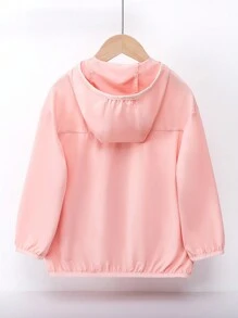 Young Girls Sun Pattern Hooded Sunscreen Jacket - Baby Pink - View 2
