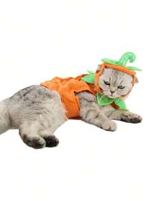 PETSIN 2 件套猫狗万圣节服装帽子和背心 - 彩色 - 查看 3