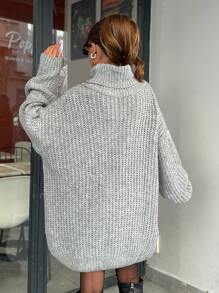 EURMUSE Casual Loose Turtleneck Sweater, Autumn & Winter - Grey - View 2
