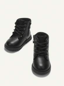 Cozy Pixies 适合幼儿女孩的黑色踝靴，透气公主风格，适合秋冬季