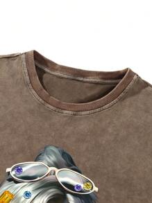 Manfinity EMRG Men's Casual Round Neck Short Sleeve Printed T-Shirt, Summer