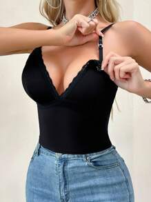 哺乳胸罩（长款、可折叠、带衬垫/无衬垫） - 黑色 - 查看 1