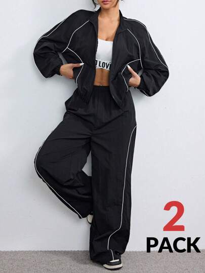 Coolane Women's Fall/Winter Cargo Casual Corta Vento Reflective Sport Sets