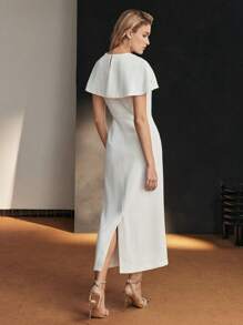 MOTF Soiréza FLORAL EMBROIDERY FITTED EVENING DRESS - White - View 9