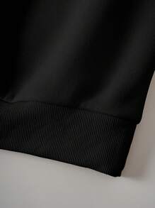 Teen Girl Pumpkin & Bow Print Loose Fit Crew Neck Long Sleeve Sweatshirt, Fall/Winter - Black - View 4