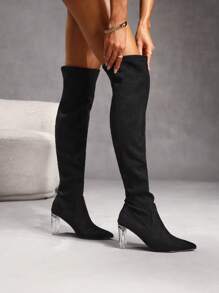 CUCCOO SZL Fashion Knee-High Boots Halloween Witch Fall - Black - View 1