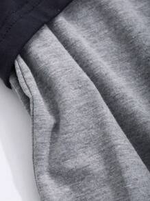 DAZY 2 Stücke Damen Sommer einfarbiges Set aus Rundhals Lässig Top und weiter Hose, Homewear Set Pyjama - marineblau - Übersicht 9