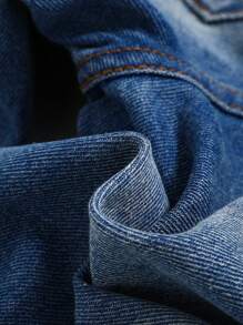 Cozy Pixies Young Boys Casual Retro Distressed Basic Cat Whiskers Washed Loose Fit Blue Denim Tapered Pants,Casual Suitable For Young Boys Fall/Winter Clothes