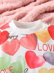 Infant/Baby Girl Cozy & Cute Colorful Heart Scribble Print Outfit, Autumn/Winter