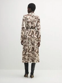 BizChic Elegantes Eng anliegendes Kleid mit Leoprint für das Büro für Damen - Braun - Übersicht 9