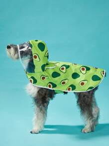 Petsin 宠物专用牛油果印花防水连帽雨披 - 彩色 - 查看 4