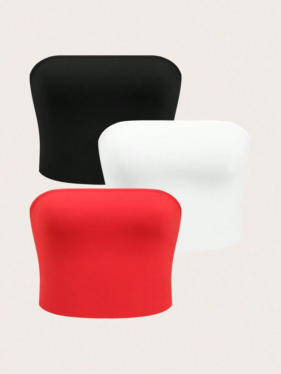 BamGleam 3pcs Solid Tube Top - Multicolor - View 1