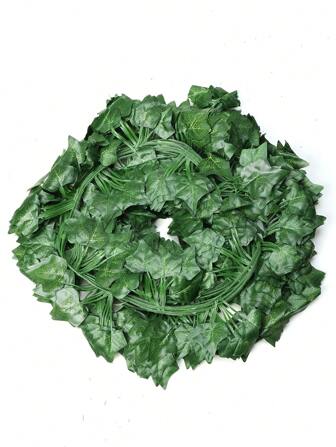 2M 人造植物绿色常春藤叶花环丝绸壁挂藤蔓家居花园装饰婚礼派对 DIY 假花环叶子卧室装饰、假植物、秋季装饰、房间、书桌、花园装饰、房间装饰用品圣诞节节日礼物