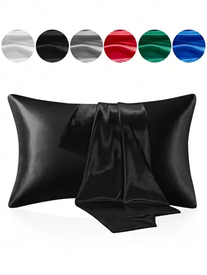 1pc Satin Pillowcase, Silk Pillow Case For Hair And Skin, Luxurious And Silky Smooth, Ultra Soft And Breathable, No Filler, Machine Washable,Fall Decor,Autumn Decor,Room Decor