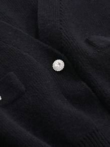 DAZY Women's V-Neck Wrap Fitted Long Sleeve Patchwork Sweater Dress, Autumn/Winter