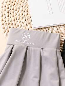 2pcs/Set Tween Girl Casual Comfy Printed Skirt And Leggings Set, Spring Autumn - Multicolor - View 6