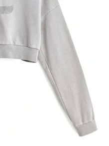 Manfinity VCAY Sudadera con capucha suelta y estampada de tinta lavada con textura de punto para hombre, adecuada para otoño e invierno - Gris Oscuro - Ver 11