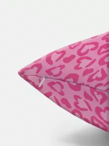 HELLO KITTY AND FRIENDS | SHEIN 1pc Cartoon Bow & Letter Pattern Decorative Throw Pillow Cover - Pink - View 4