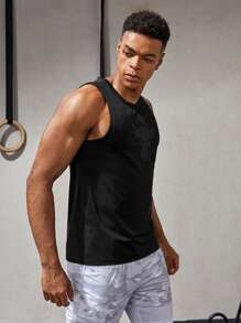 Stil Boyfriend Bărbați cu imprimeu bovine, maiou sport înalt elastic