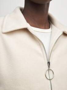 BizChic Chaqueta de lana de unicolor, elegante y versátil para el ir y venir, ropa de invierno para mujer - Albaricoque - Ver 7