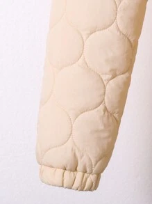 1pc  Hooded Zip-Up Thick Warm Padded Coat For Teen Girls - Apricot - View 3