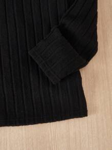 SHEIN 青少年男童两件套休闲百搭简约舒适保暖纯色高领高弹力肌肉腋下条纹耐磨面料柔软舒适亲肤长袖保暖打底衫T恤返校服秋季青少年男童服装秋冬 - 彩色 - 查看 6