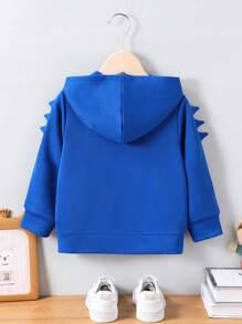 SHEIN Moletom casual com capuz e manga comprida para menino com bolso frontal e estampa