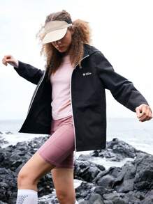 In My Nature Women Black Outdoor Commuting, Camping, Hiking Water Resistant Hoodie Windbreaker Jacket