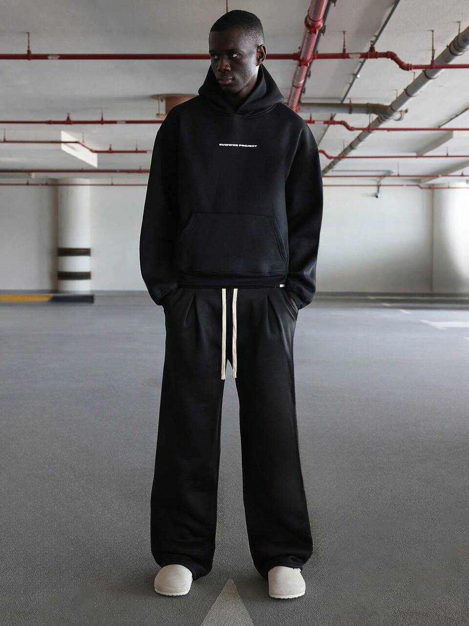 Pantaloni della tuta in pile comodi e rilassati con coulisse in vita