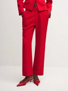 BizChic Women Red Christmas Professional Commuter Suit Set - Red - View 6