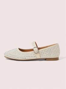 CUCCOO DOLLMOD Women's Fashionable Apricot Ballerina Mary Jane Flat Shoes, Cute And Sweet For Students Fall