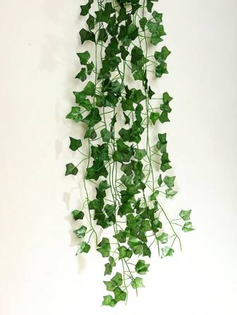2M Artificial Plant Green Ivy Leaf Garland Silk Wall Hanging Vine Home Garden Decoration Wedding Party Diy Fake Wreath Leaves Bedroom Decor,Fake Plants,Fall Decor,Room,Desk,Garden Decor,Room Decoration Stuff Christmas For Holiday Gift Giving