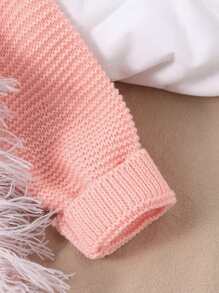 Baby Girl Cartoon Animal Graphic Long Sleeve Casual Cute Cardigan, Fall/Winter - Pink - View 4