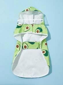 Petsin 宠物专用牛油果印花防水连帽雨披 - 彩色 - 查看 11