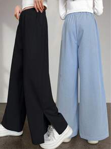 Pantaloni casual con spacchetti laterali di moda per ragazze pre-adolescenti più grandi