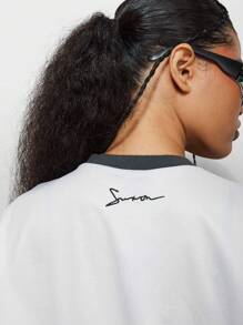 SUMWON WOMEN Premium Racing Tee Long Sleeve Active Club Edition Design Art Graphic Urban Casual Logo Design Modern Street Fashion Sportswear Fall Winter Collection - Multicolor - View 5