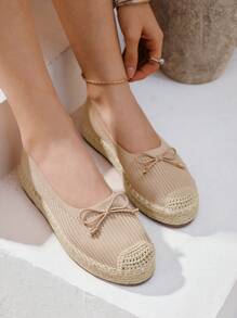 Styleloop 女士纯色简约日常编织平底鞋波西米亚风复古乡村风法式鞋