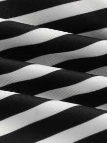 GARFIELD | SHEIN 大码黑白条纹趣味卡通脸印花舒适胸罩和内裤内衣套装