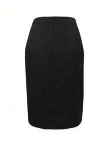 SHEIN Clasi 优雅女士通勤紧身迷你商务裙 - 黑色 - 查看 2